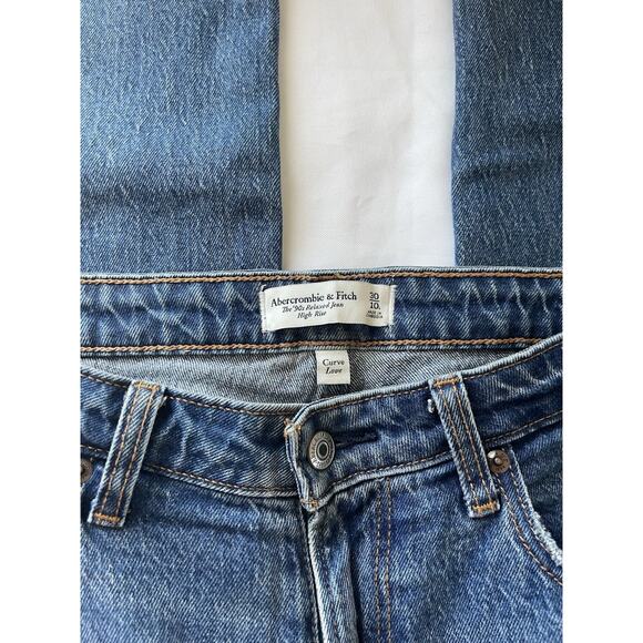 Abercrombie & Fitch The 90's Relaxed High Rise Jeans Curve Love Sz 30L 30 - Picture 3 of 6